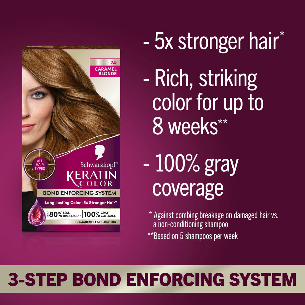 Schwarzkopf Keratin Color Permanent Hair Color, 2.6 Rich Soft Black, 1 Application - Salon Inspired Permanent Hair Dye, for up to 80% Less Breakage vs Untreated Hair and up to 100% Gray Coverage