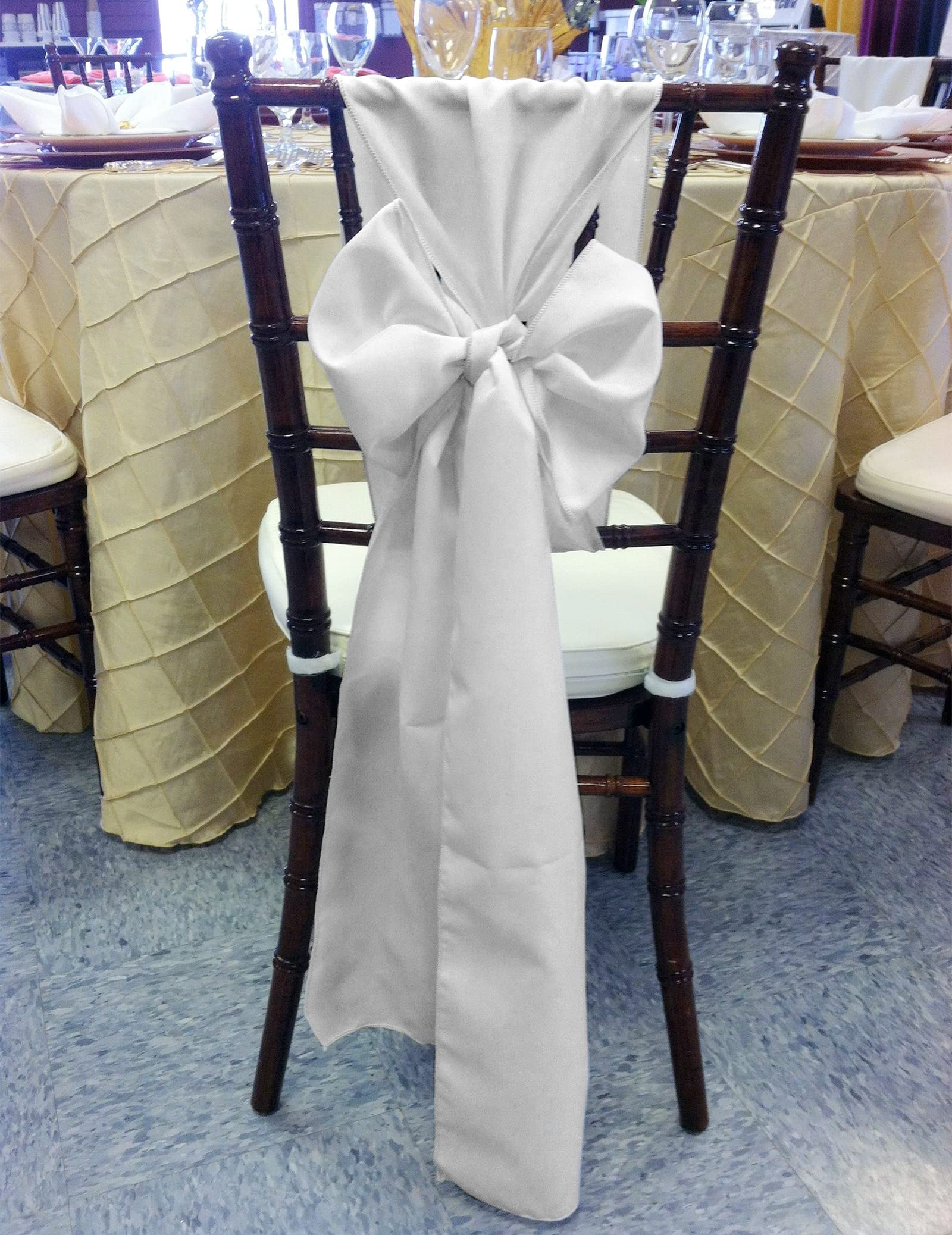100 PCS Satin Chair Sashes Red Bows Sashes for Chair Covers, Washable Reusable Chair Cover Back Tie Supplies for Wedding Reception Events Banquets Home Kitchen Decoration (7 x 108 inch)
