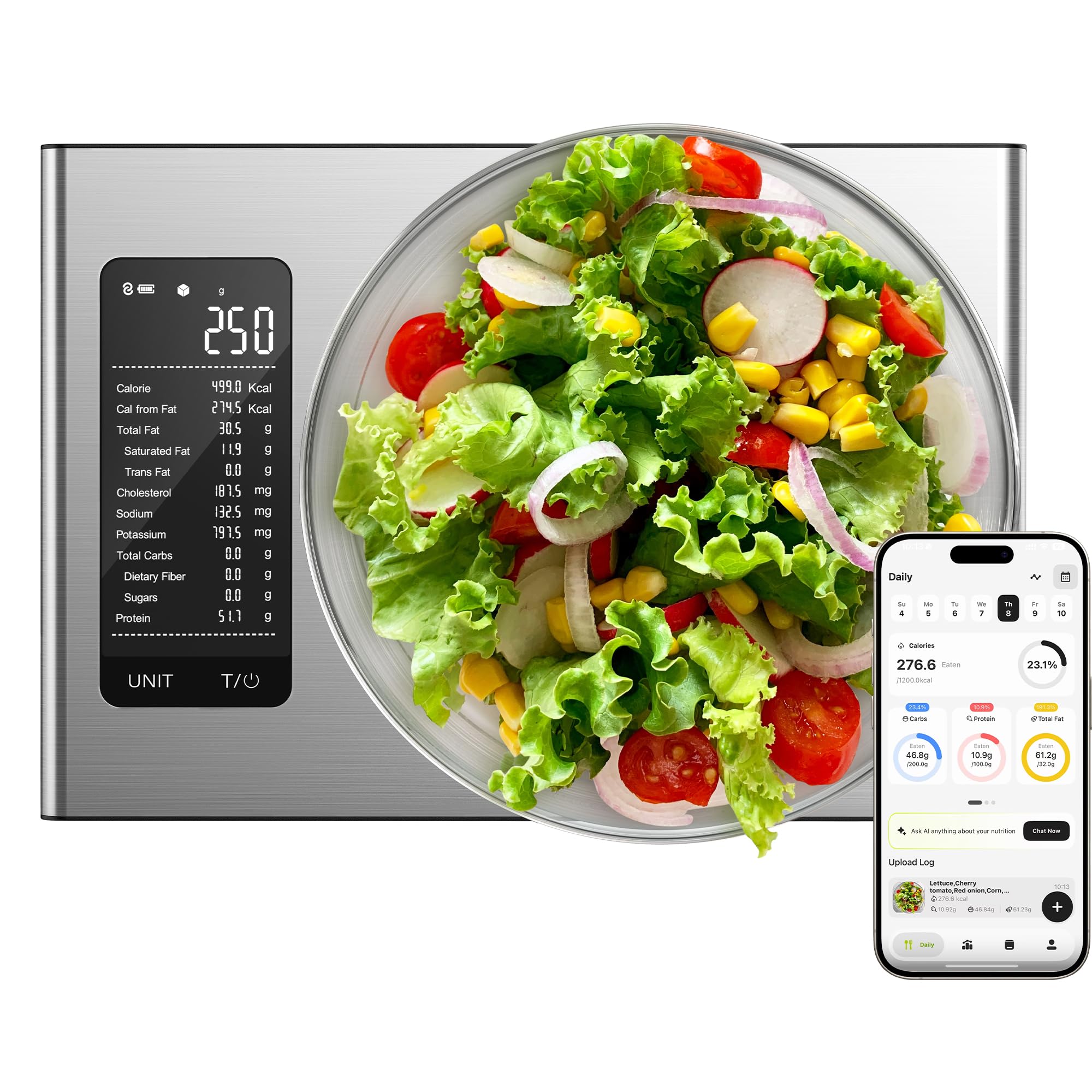 Ultrean Food Scale, Digital Kitchen Scale Weight Grams and Ounces for Baking and Cooking, 6 Units with Tare Function, 11lb (Batteries Included) (Black)