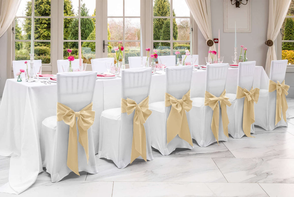 100 PCS Satin Chair Sashes Red Bows Sashes for Chair Covers, Washable Reusable Chair Cover Back Tie Supplies for Wedding Reception Events Banquets Home Kitchen Decoration (7 x 108 inch)