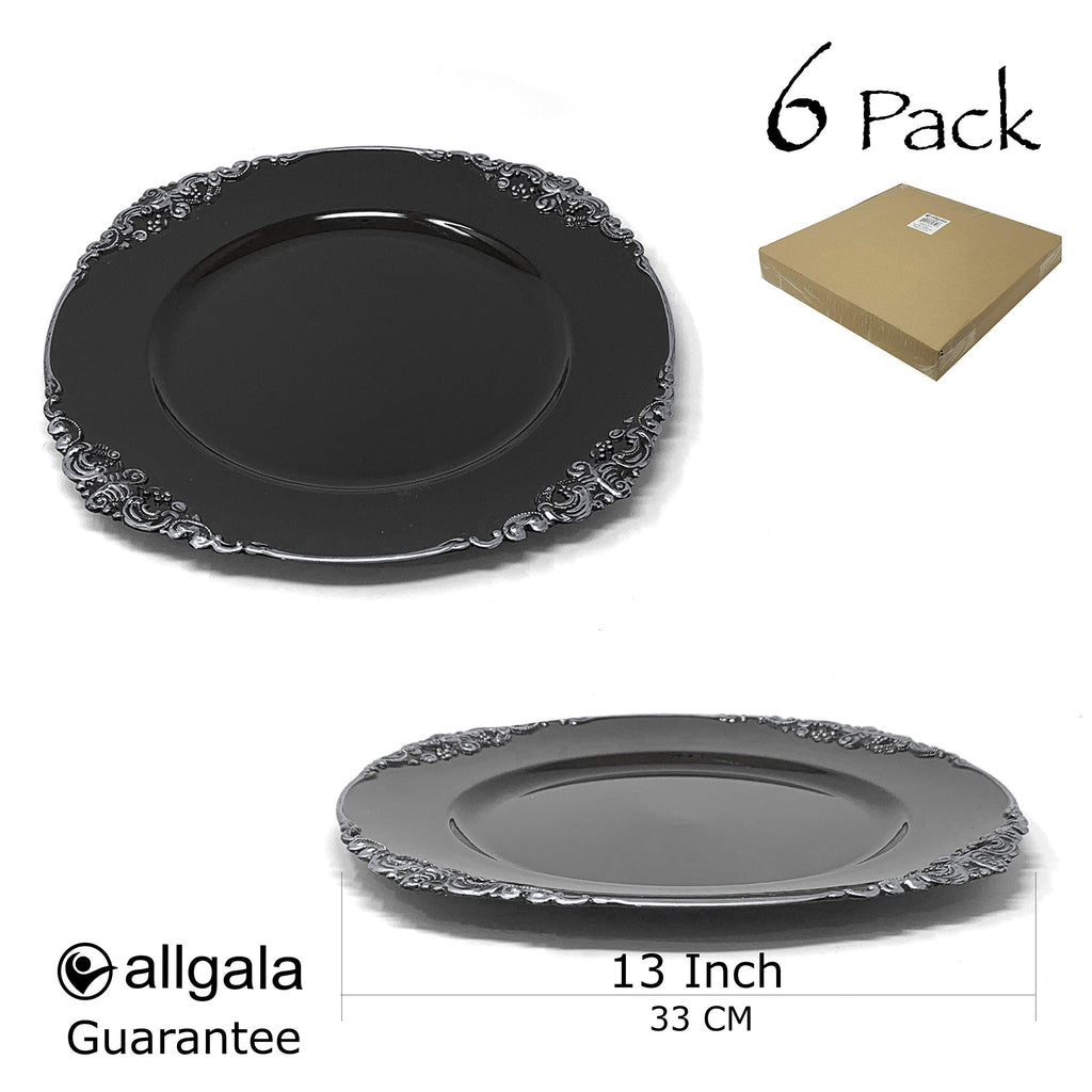 Allgala 13-Inch 6-Pack Heavy Quality Round Charger Plates-Reef Gold-HD80331