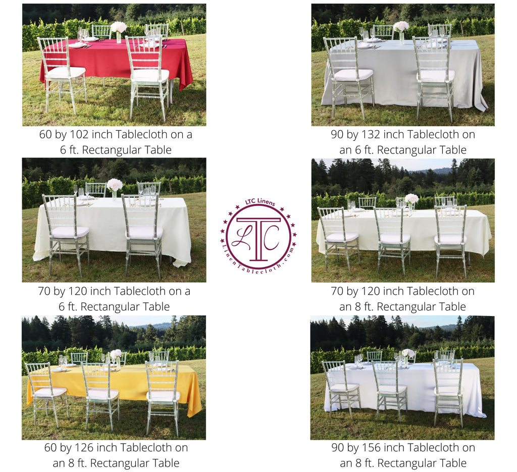 LinenTablecloth 90 x 132-Inch Rectangular Polyester Tablecloth White