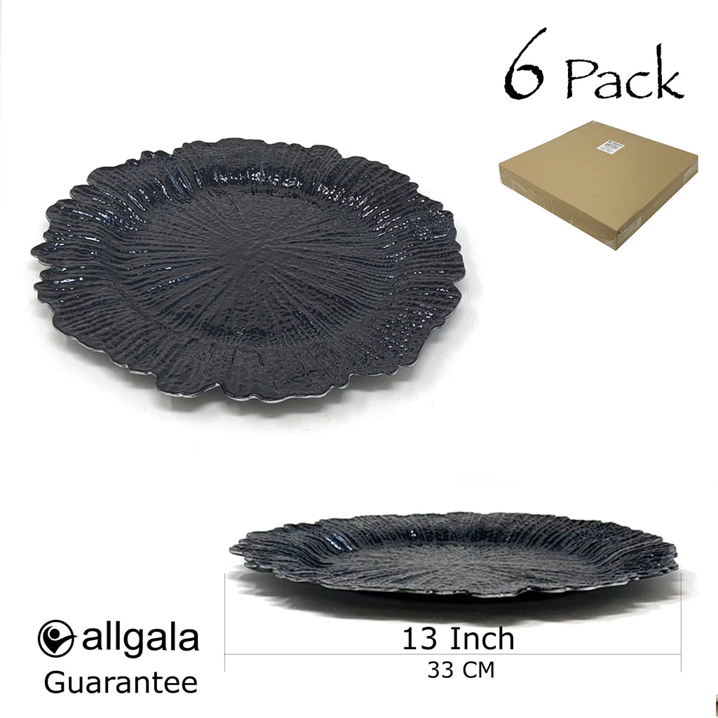 Allgala 13-Inch 6-Pack Heavy Quality Round Charger Plates-Reef Gold-HD80331