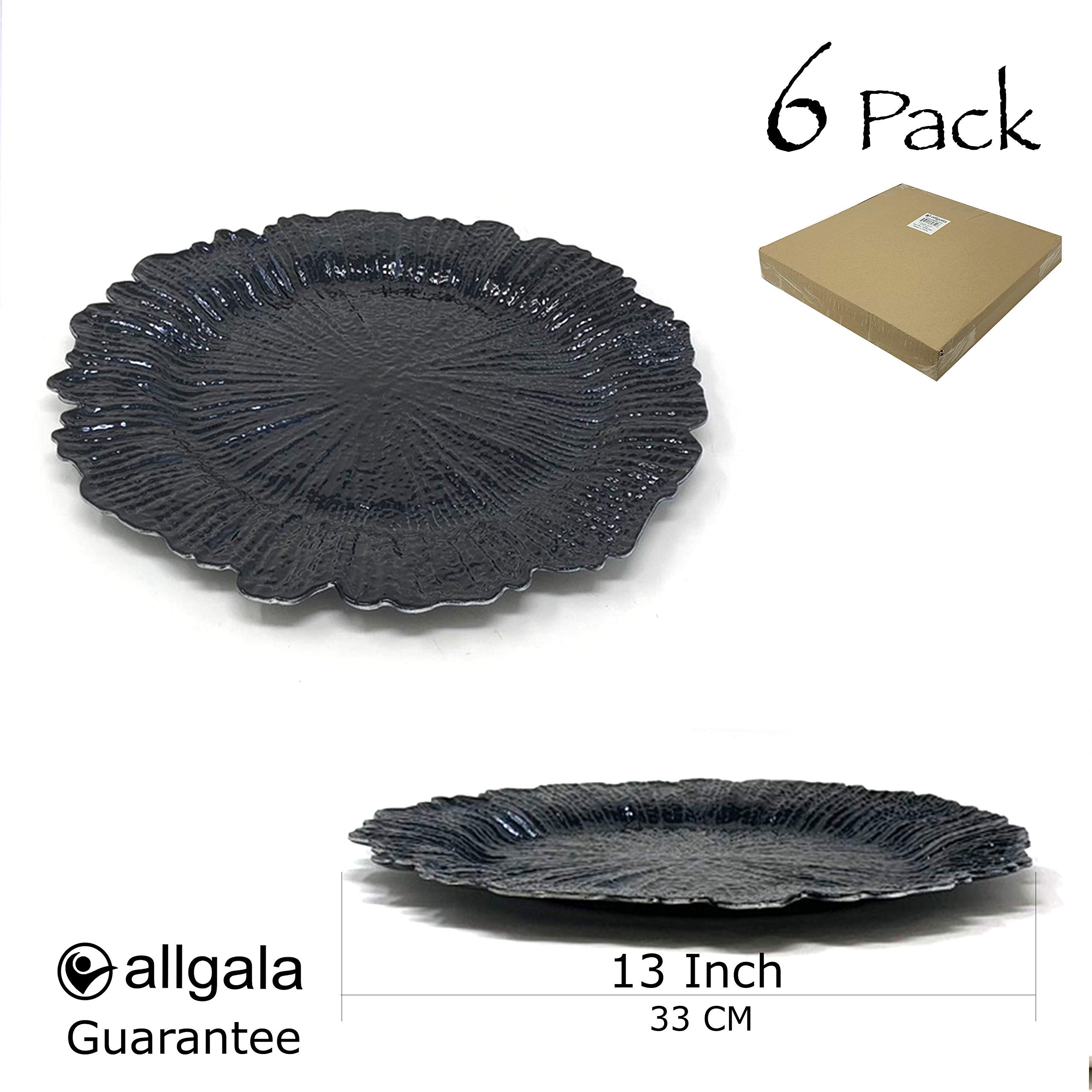 Allgala 13-Inch 6-Pack Heavy Quality Round Charger Plates-Reef Gold-HD80331