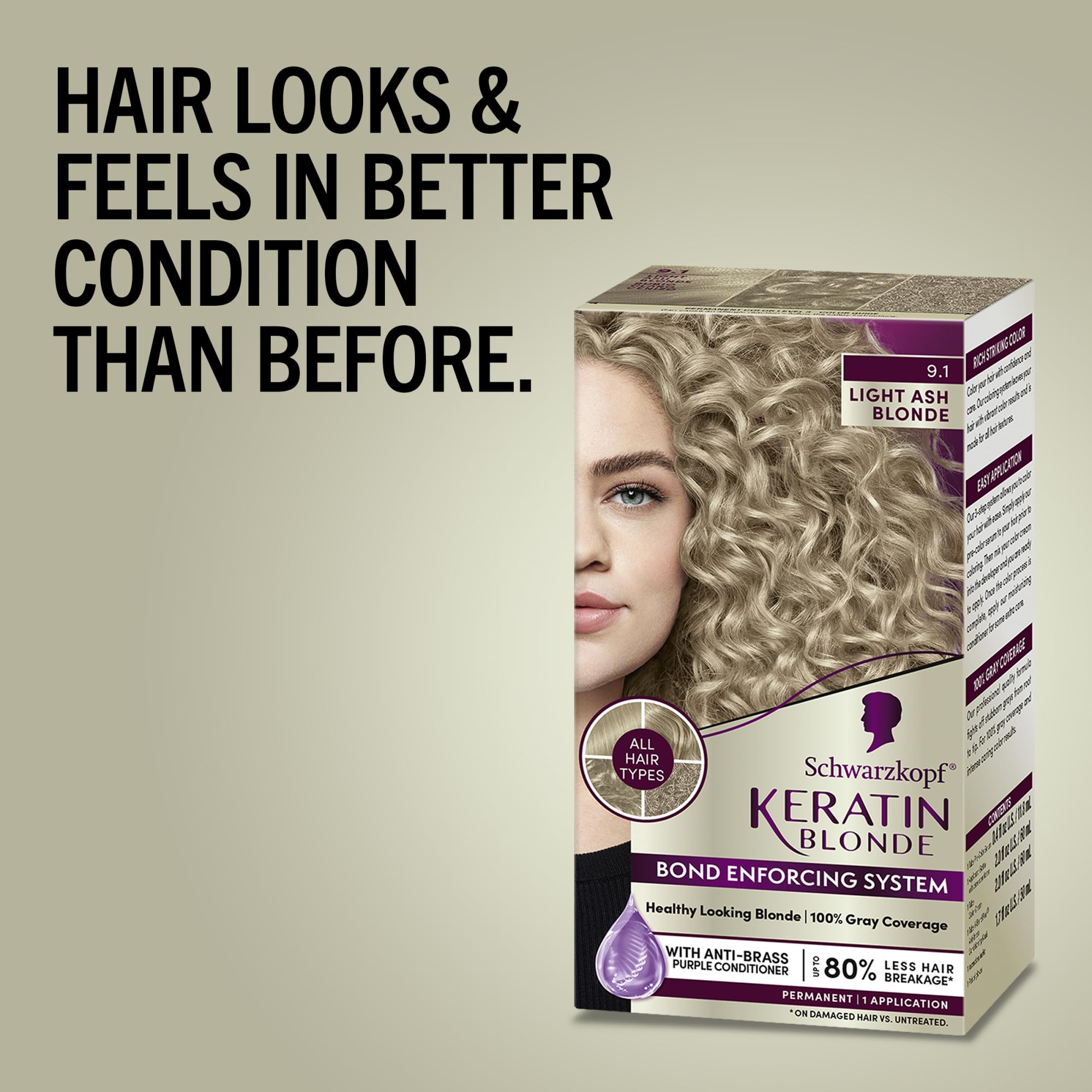 Schwarzkopf Keratin Color Permanent Hair Color, 2.6 Rich Soft Black, 1 Application - Salon Inspired Permanent Hair Dye, for up to 80% Less Breakage vs Untreated Hair and up to 100% Gray Coverage