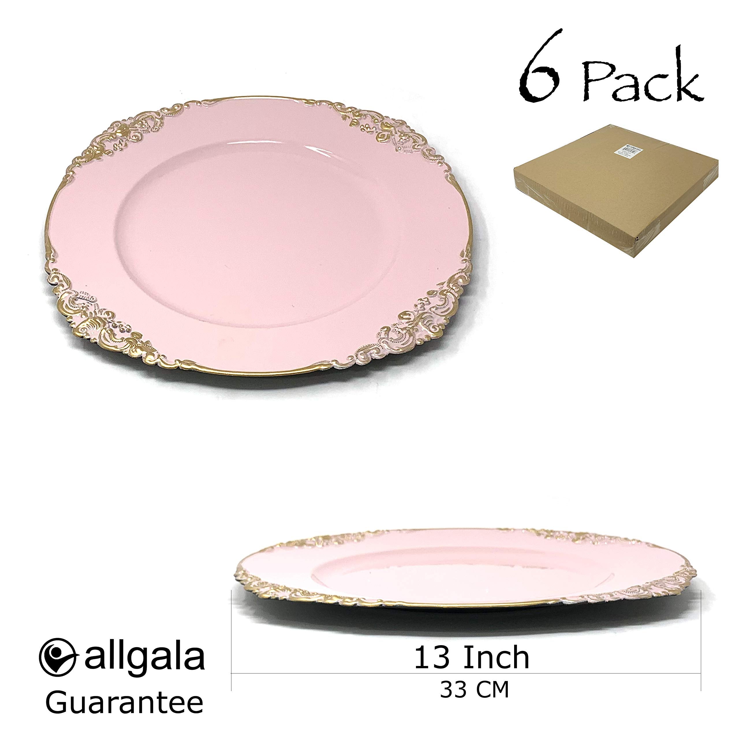 Allgala 13-Inch 6-Pack Heavy Quality Round Charger Plates-Reef Gold-HD80331