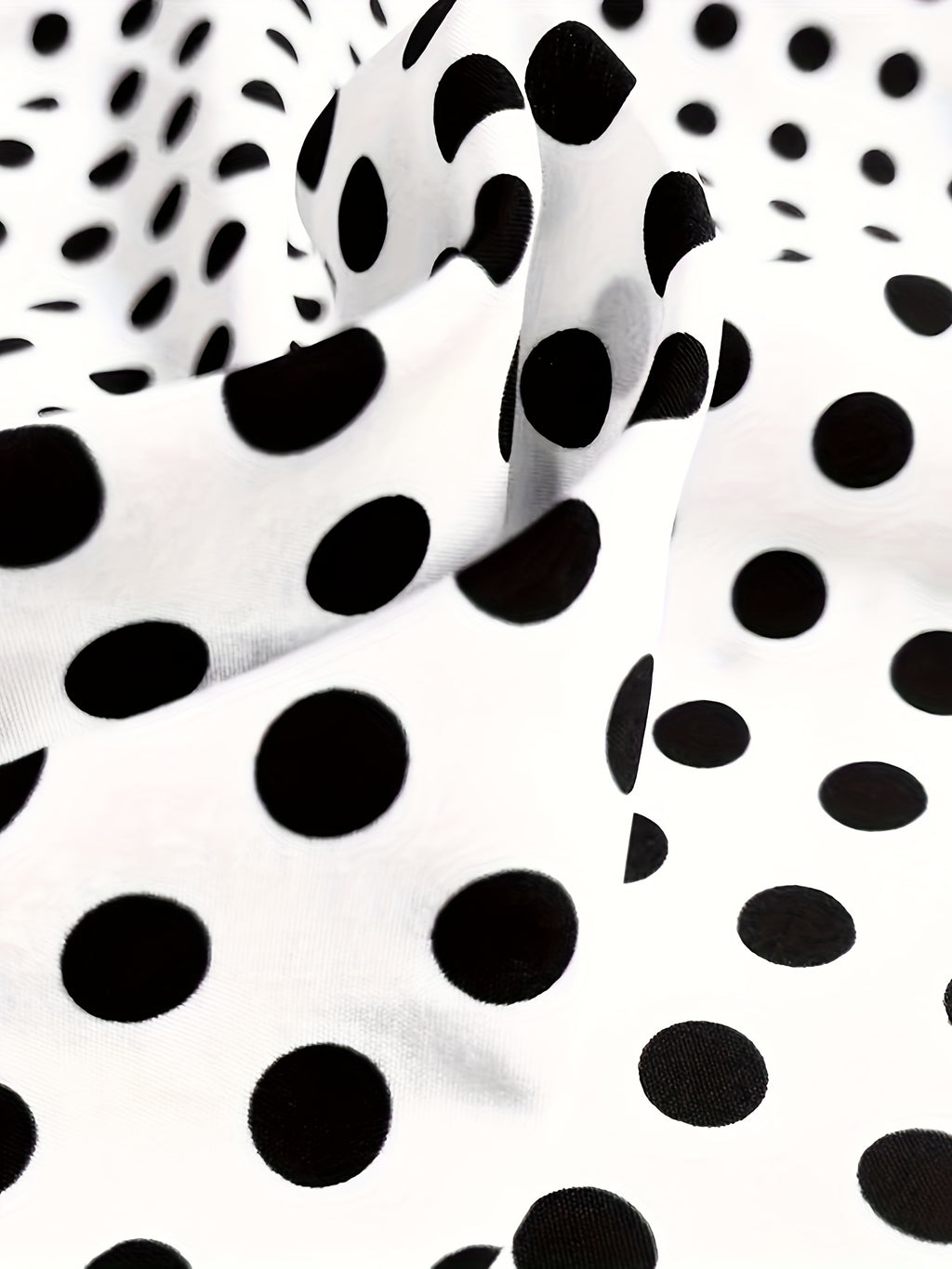 Polka Dot Short Dress - Elegant High Neck Style
