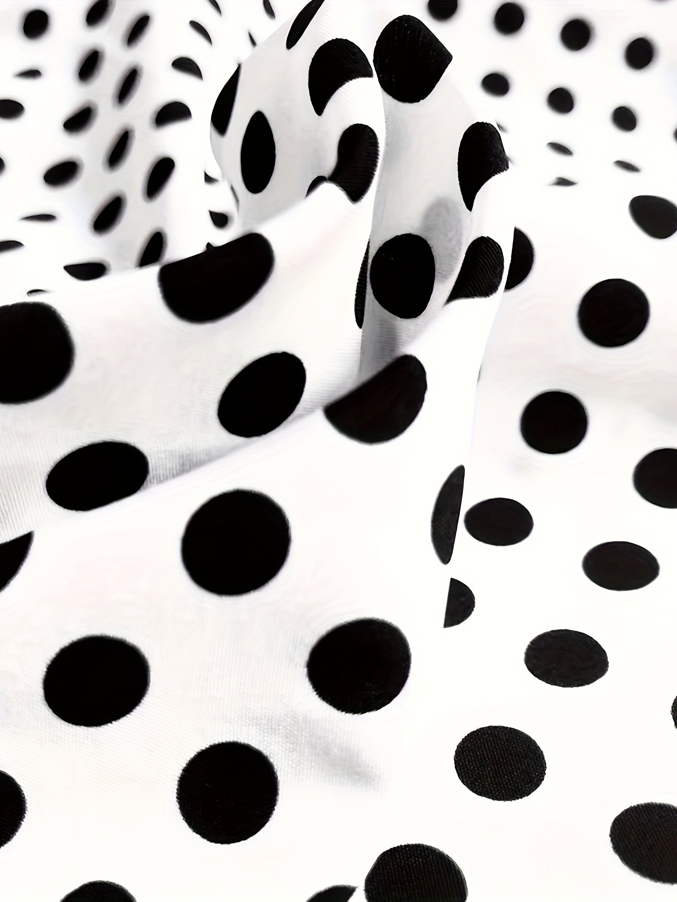 Polka Dot Short Dress - Elegant High Neck Style