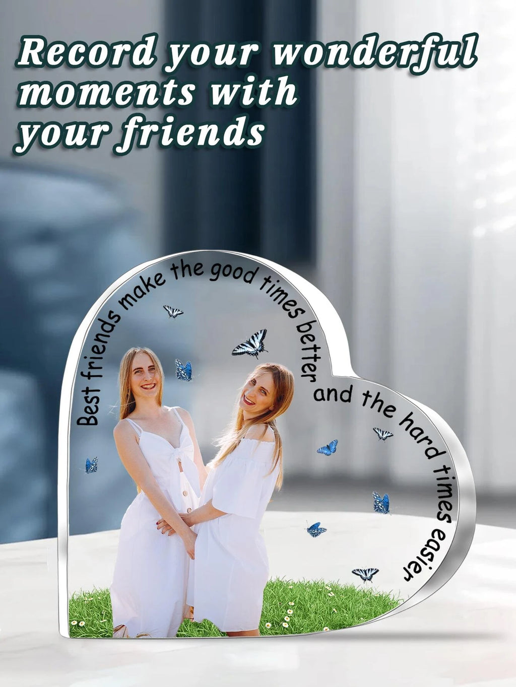 1 Piece Custom Heart Shaped Acrylic Plaque Couple Photo Name Personalized Gift For Valentine Wedding Anniversary Christmas Home