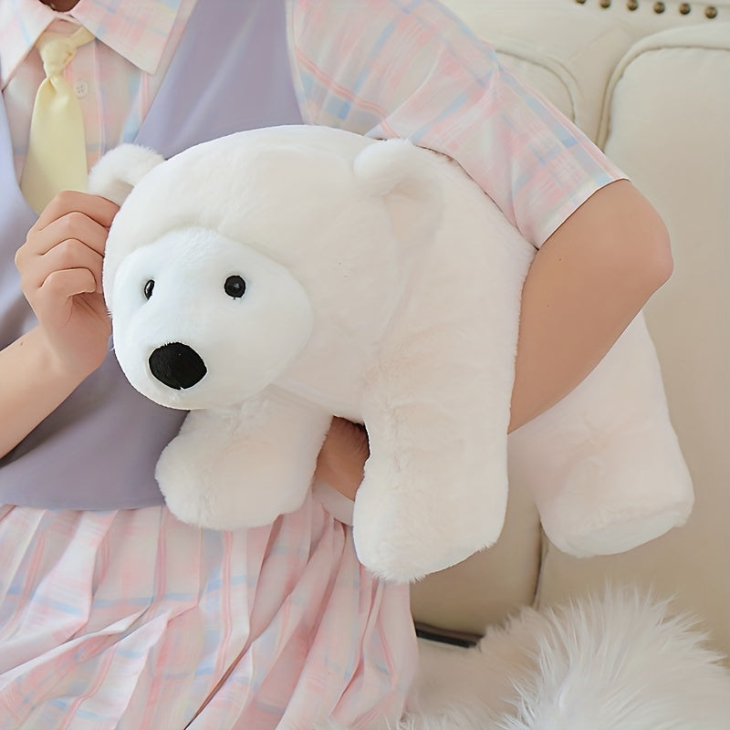 BOOKFONG Cute Polar Bear Plush Doll, Soft Animal Stuffed Bear Toy, Anime Cartoon White Bear, Perfect for Halloween, Christmas, Valentine'S Day, Thanksgiving, Easter Gifts, Polyester Fiber
