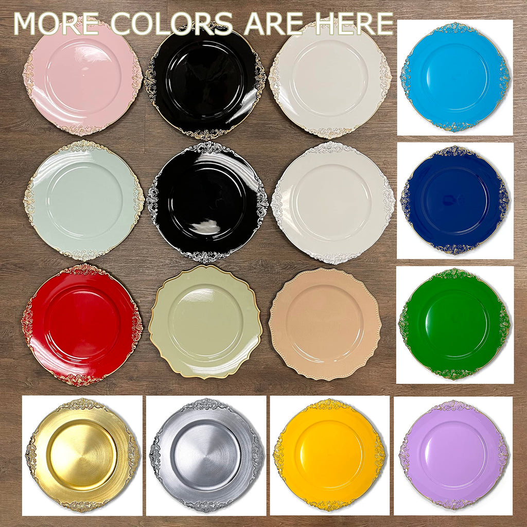 Allgala 13-Inch 6-Pack Heavy Quality Round Charger Plates-Reef Gold-HD80331