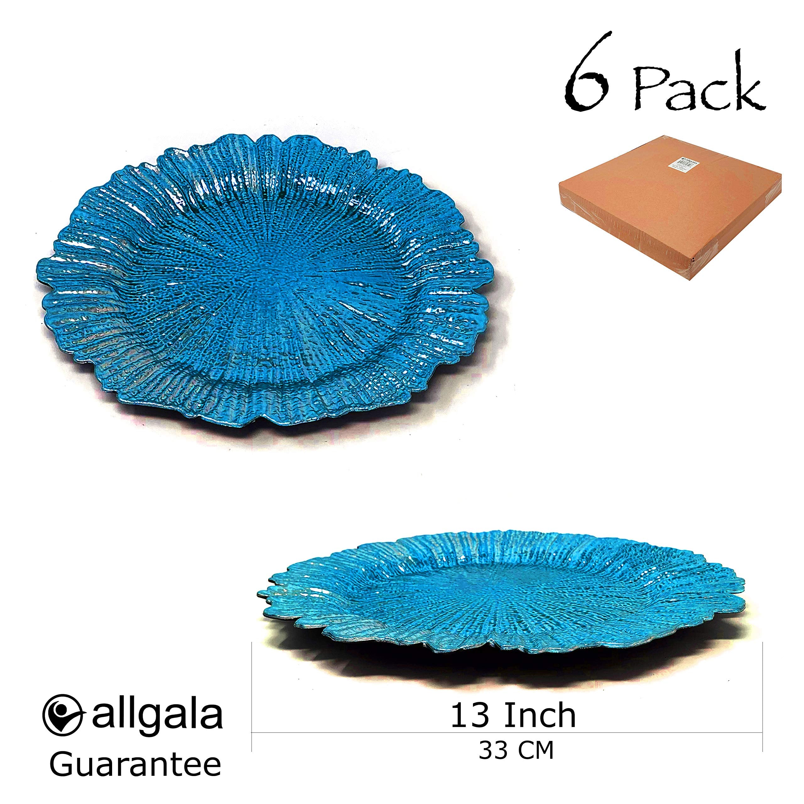 Allgala 13-Inch 6-Pack Heavy Quality Round Charger Plates-Reef Gold-HD80331