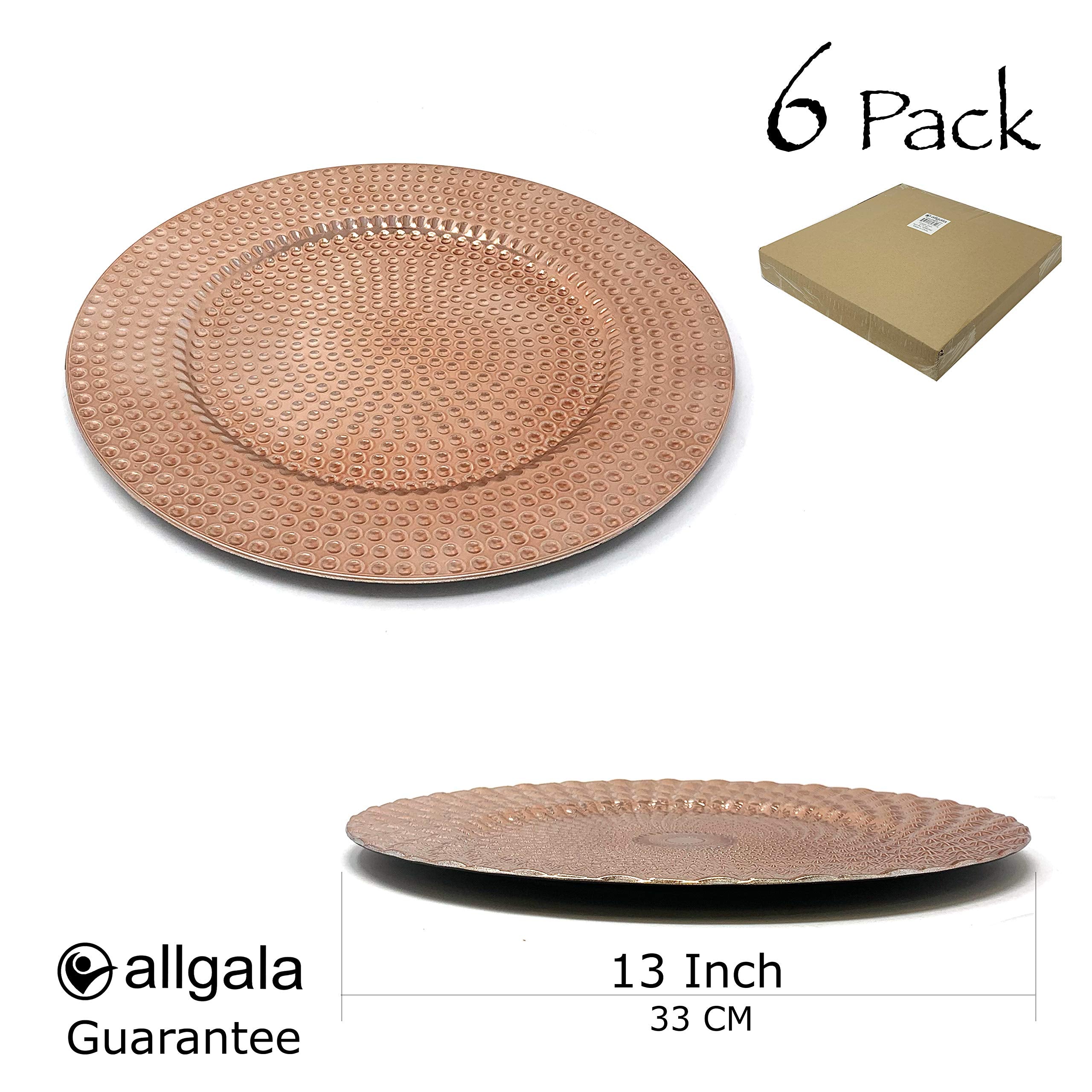 Allgala 13-Inch 6-Pack Heavy Quality Round Charger Plates-Reef Gold-HD80331