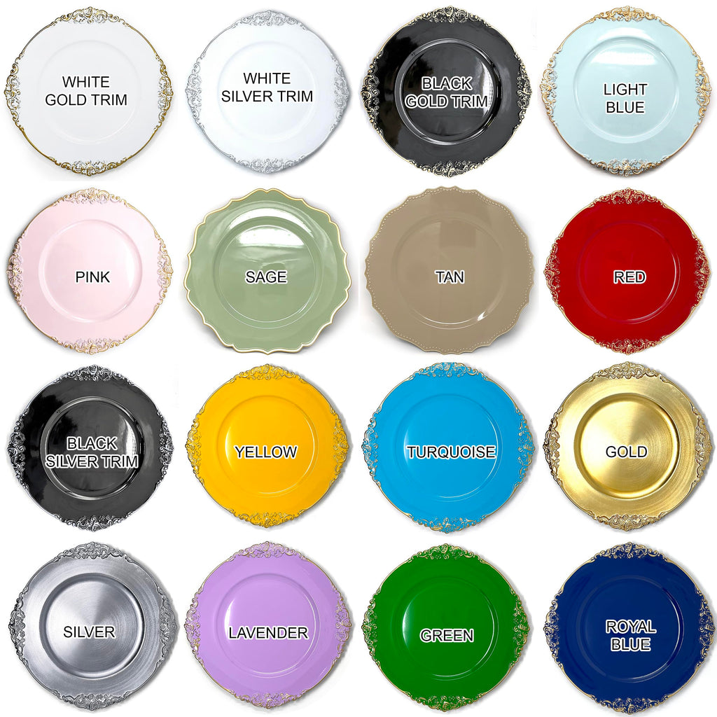 Allgala 13-Inch 6-Pack Heavy Quality Round Charger Plates-Reef Gold-HD80331