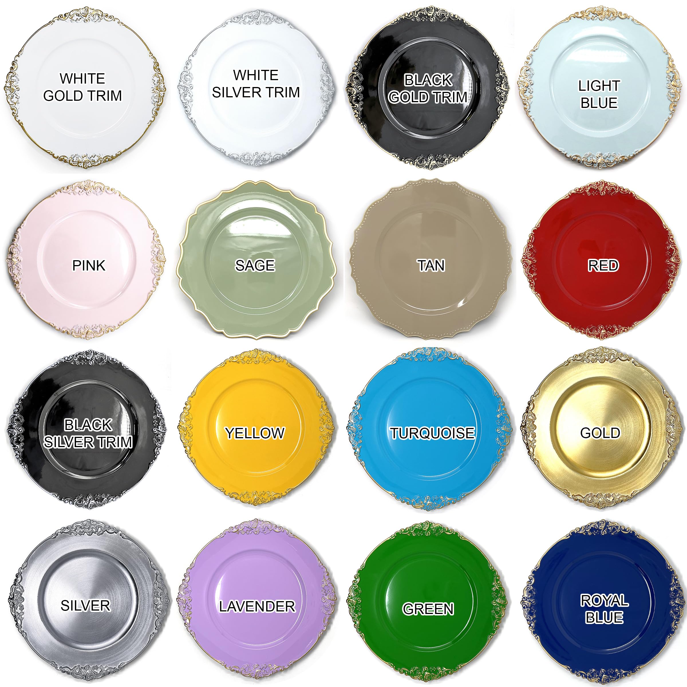 Allgala 13-Inch 6-Pack Heavy Quality Round Charger Plates-Reef Gold-HD80331