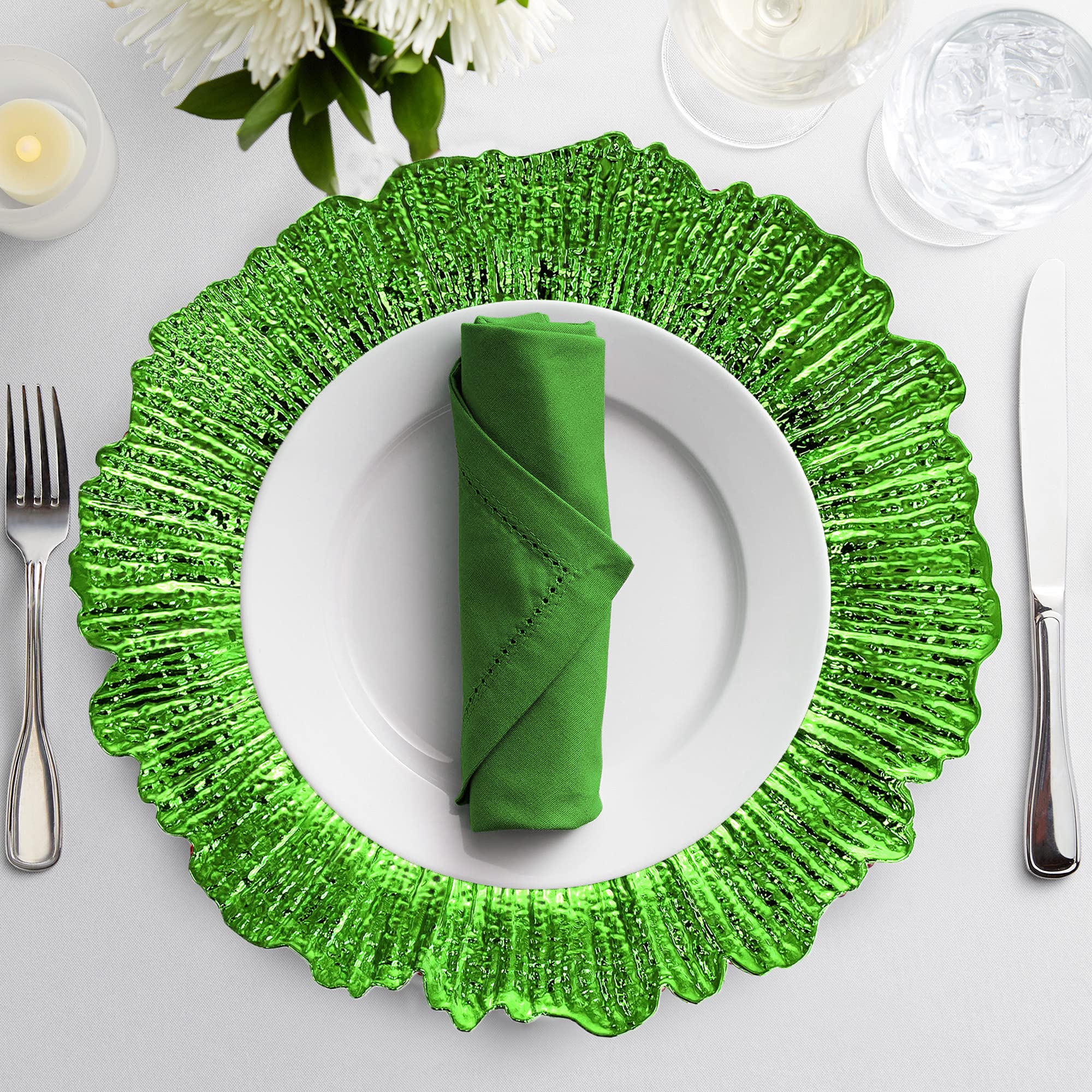 Allgala 13-Inch 6-Pack Heavy Quality Round Charger Plates-Reef Gold-HD80331