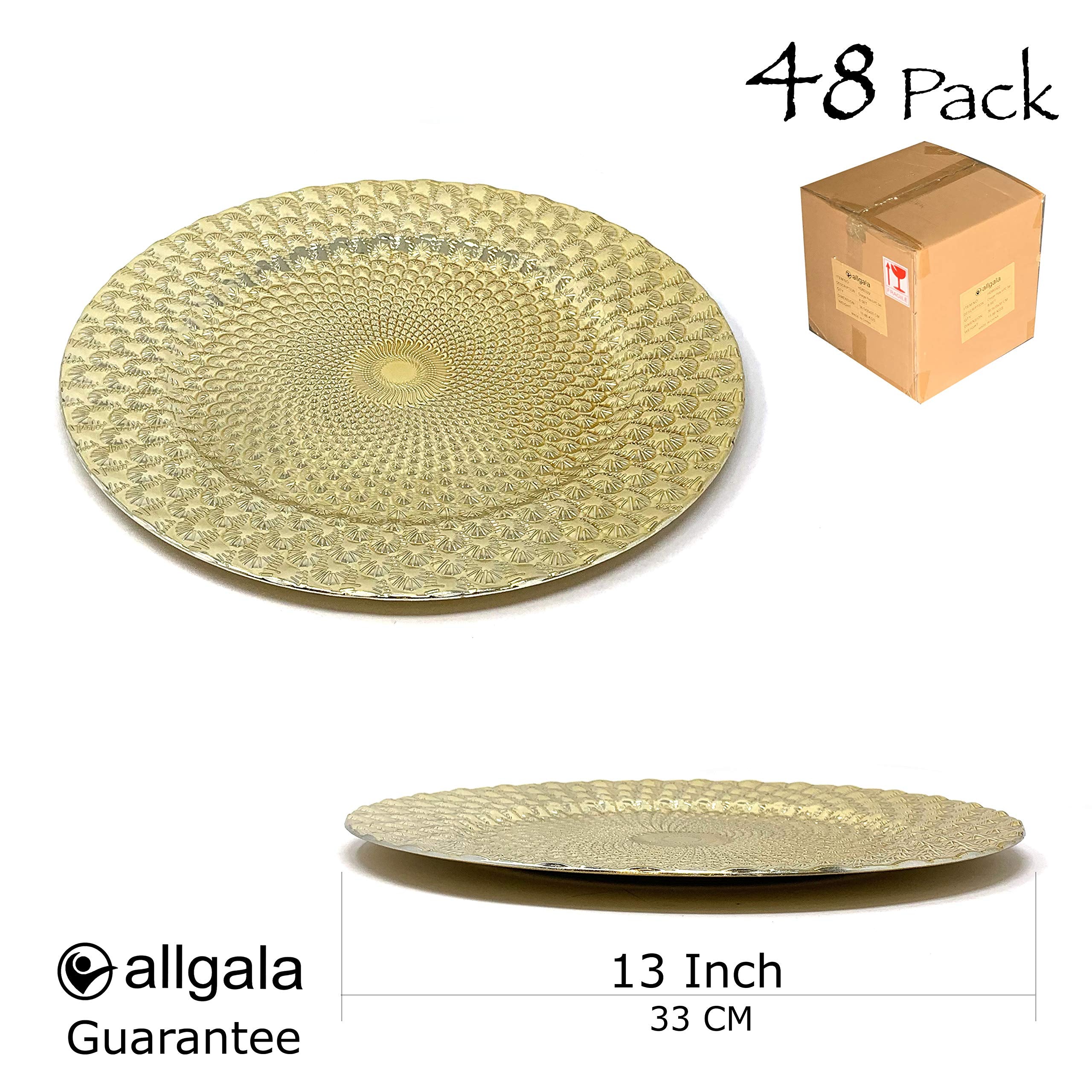 Allgala 13-Inch 6-Pack Heavy Quality Round Charger Plates-Reef Gold-HD80331