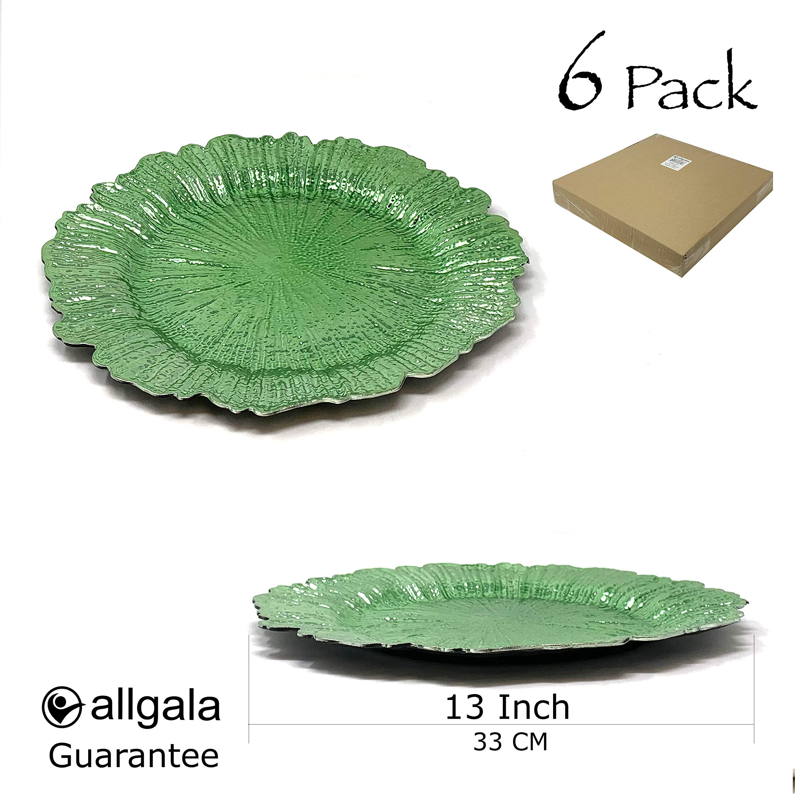Allgala 13-Inch 6-Pack Heavy Quality Round Charger Plates-Reef Gold-HD80331