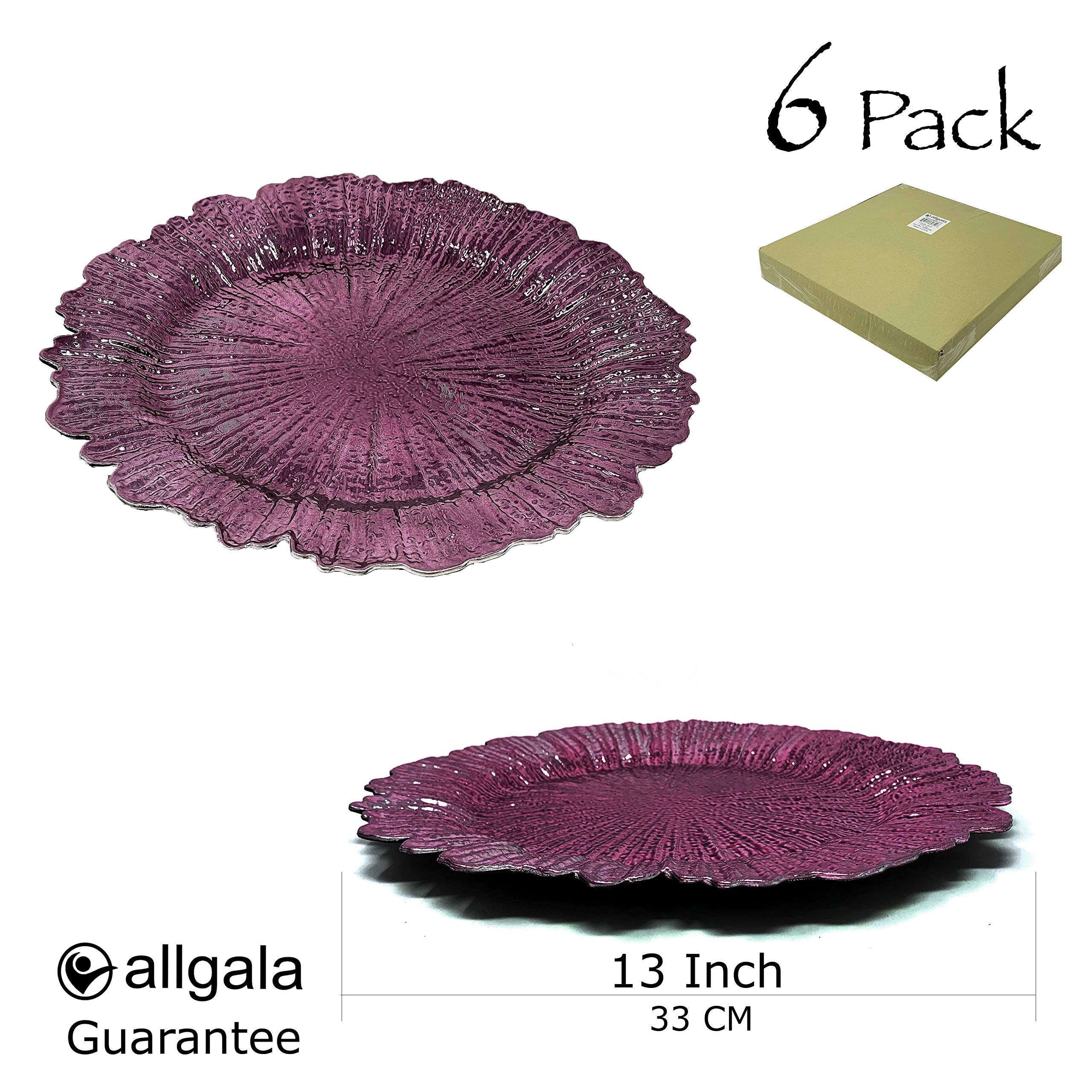 Allgala 13-Inch 6-Pack Heavy Quality Round Charger Plates-Reef Gold-HD80331