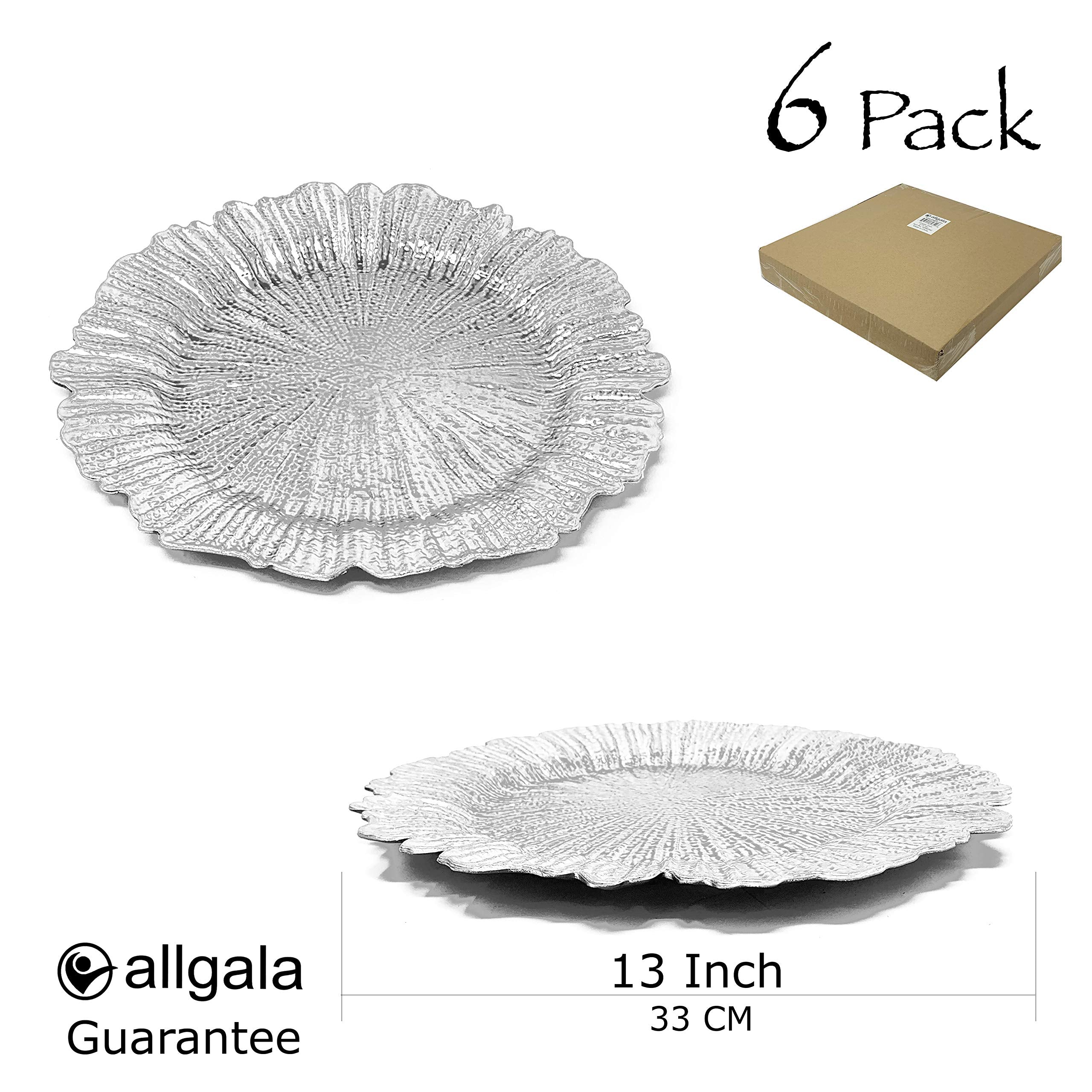 Allgala 13-Inch 6-Pack Heavy Quality Round Charger Plates-Reef Gold-HD80331