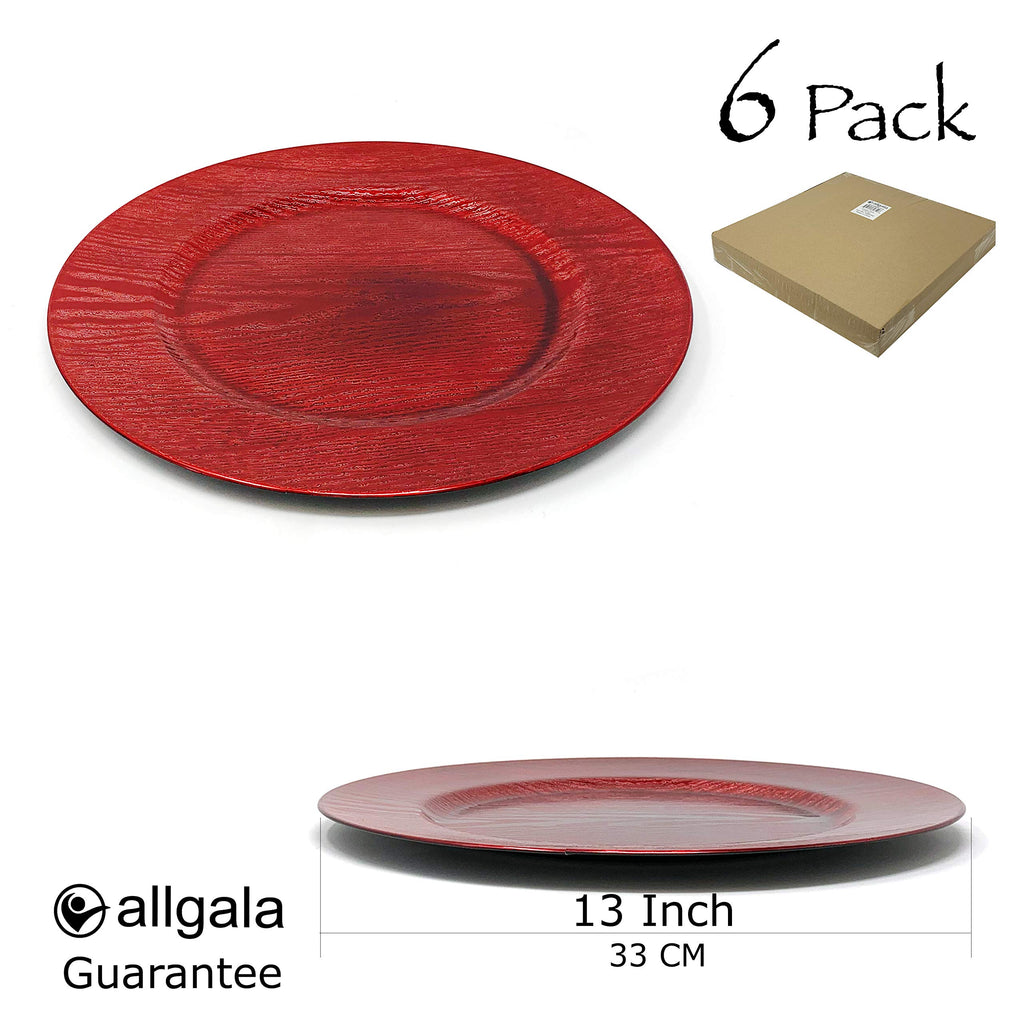 Allgala 13-Inch 6-Pack Heavy Quality Round Charger Plates-Reef Gold-HD80331