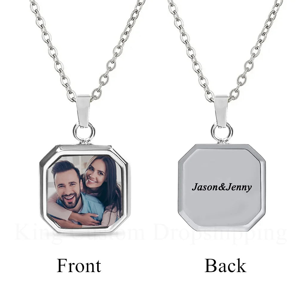 Custom Hidden Picture Heat Activated Magic Heat Photo Magic Necklace with Christmas Day Valentines Pet Dog Photo Gift