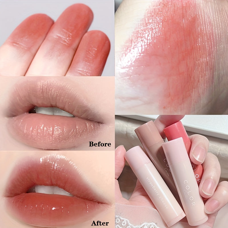 3 Color Moisturizing Lip Balm Tinted, Long-lasting Color Lifting Lightening Lip Line Soft Lipstick Valentine's Day Gifts