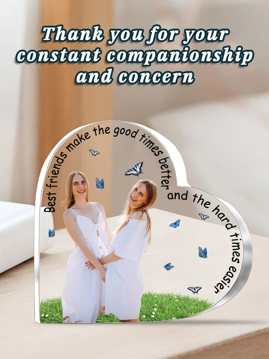1 Piece Custom Heart Shaped Acrylic Plaque Couple Photo Name Personalized Gift For Valentine Wedding Anniversary Christmas Home