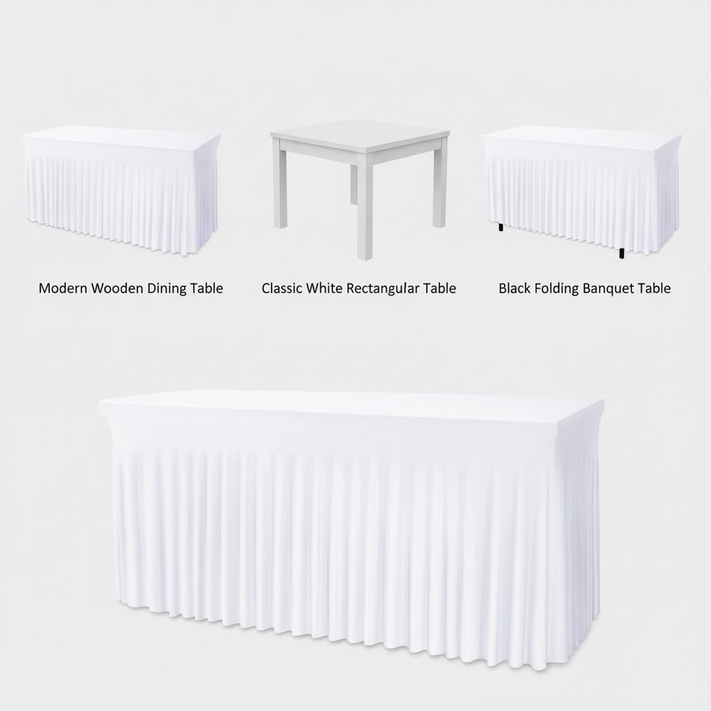 White Table Skirts – 6ft, 2pcs | Tayamek Anamera Rental