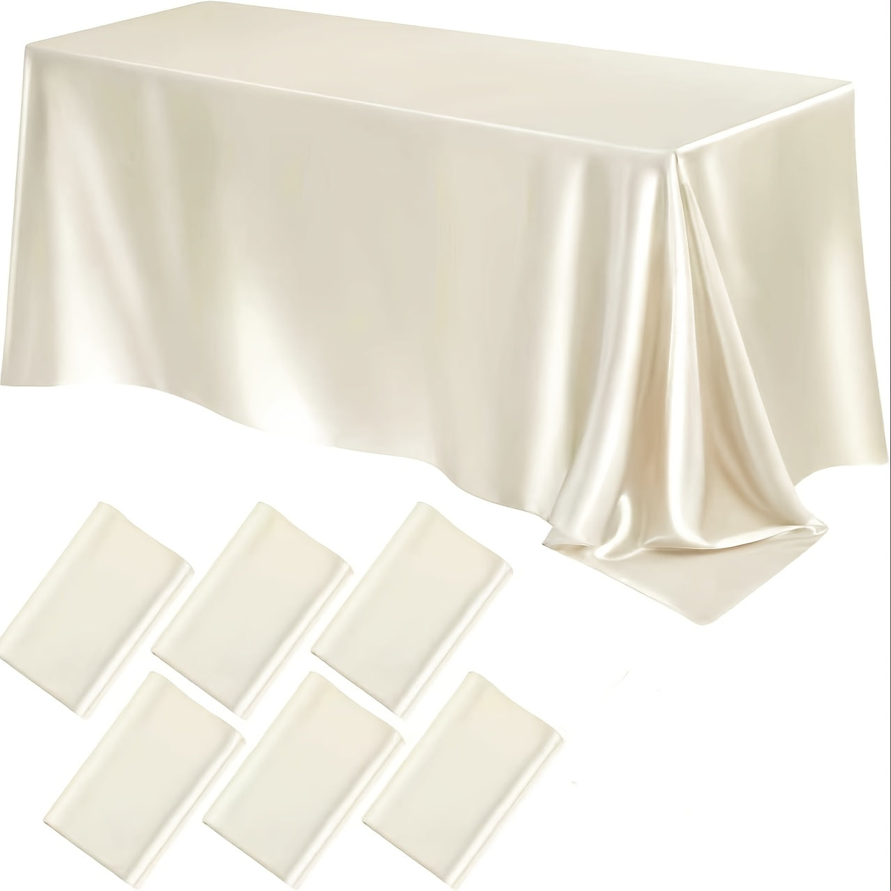 6 Pack Rectangle Tablecloth Wrinkle Free ly Soft Table Cloth, Satin Dining Table Cloths for Dining Room, Indoor and Outdoor Use, 58*102 Inches, Red, Indoor Table Cover, Party Table Decor, Elegant Table, Smooth Texture, Wrinkl
