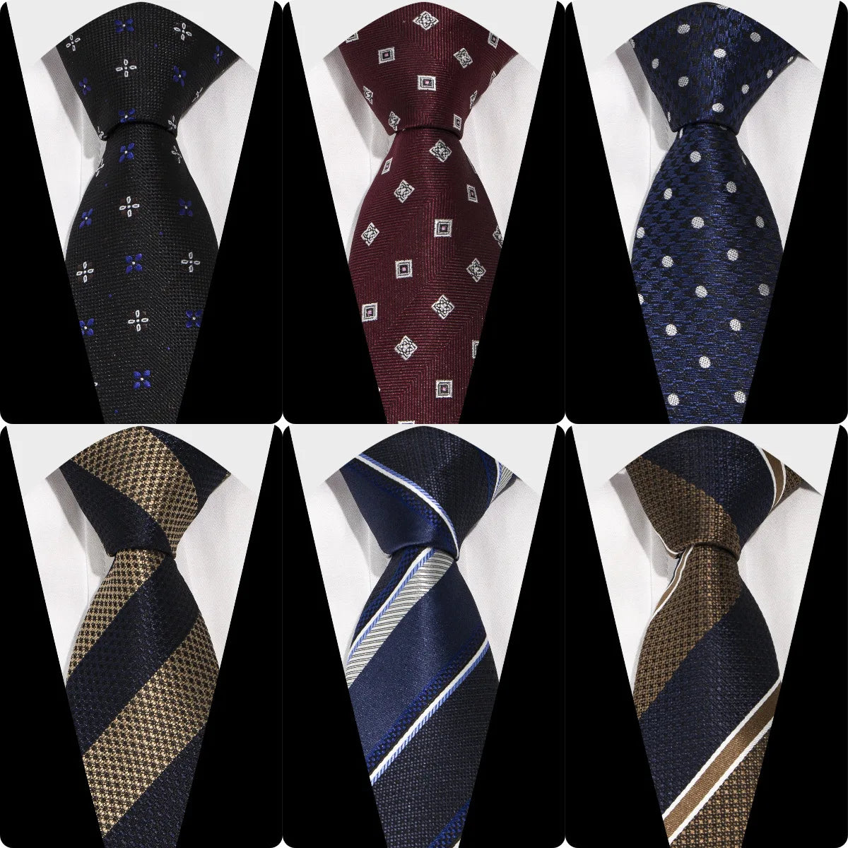 Black Necktie Business Casual Plaid Corbatas for Wedding Party Men Accessories Valentines Gift Students Tie Gifts for Boys