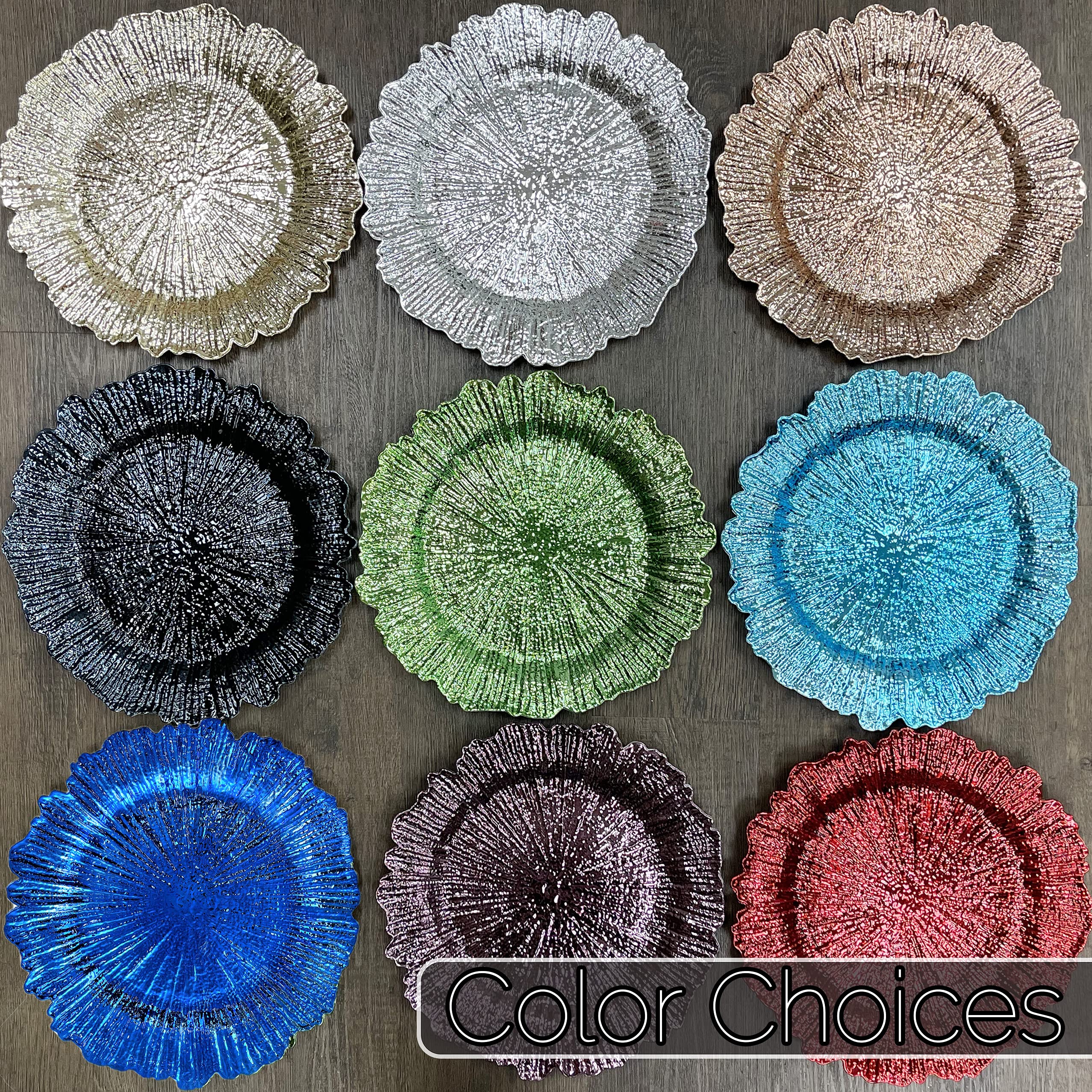 Allgala 13-Inch 6-Pack Heavy Quality Round Charger Plates-Reef Gold-HD80331