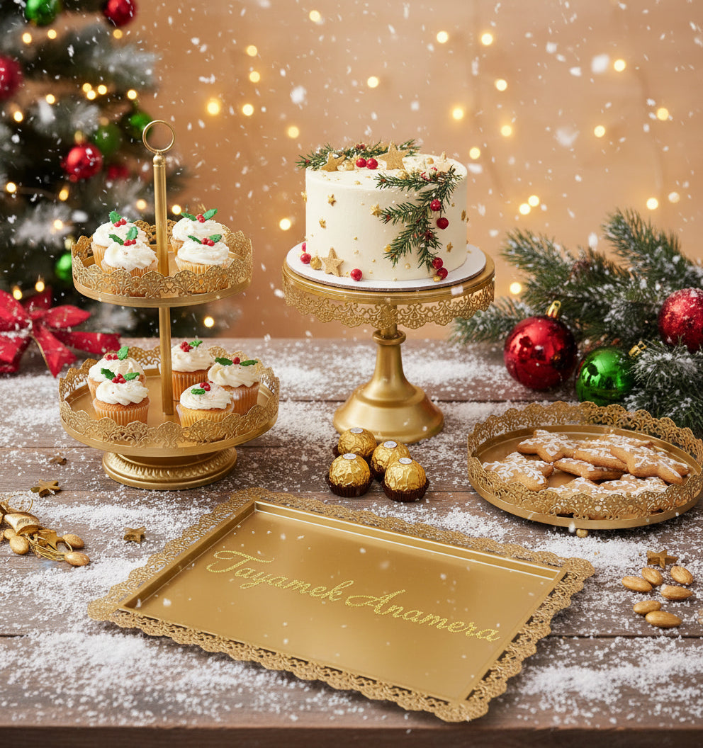 Gold Cake Stands – Set of 4 | Tayamek Anamera Rental