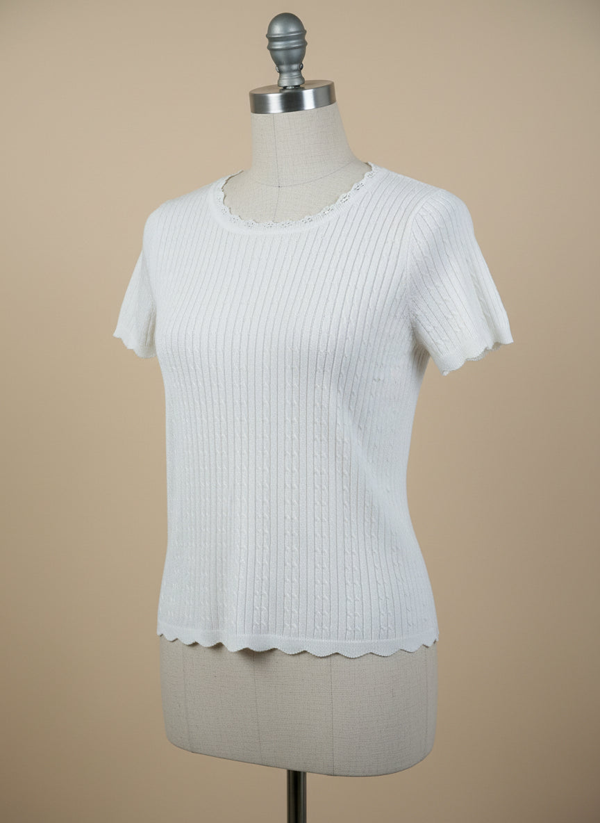 Liz Claiborne White Top – Preloved / Second-Hand, Size S/p