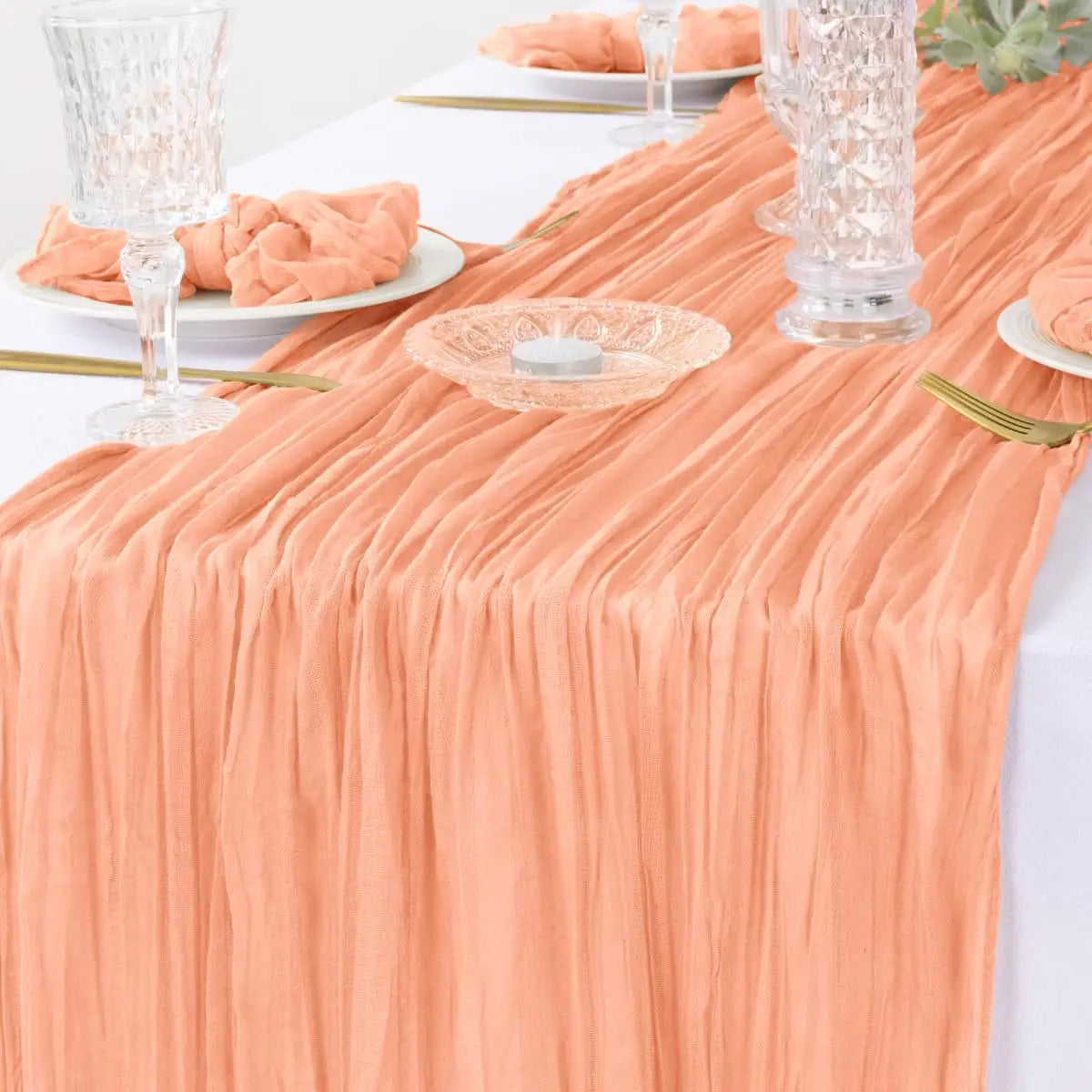 Set of 12 90x300cm Semi-Sheer Gauze Table Runner Cheesecloth Sage green Dining Wedding Party Christmas Banquets Arches Decor