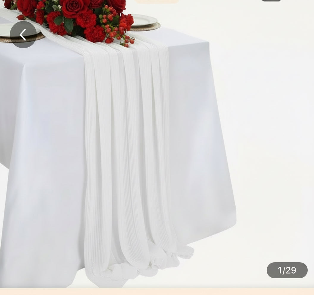 Cheesecloth Gauze Runner & Chair Sash | Tayamek Anamera Rental