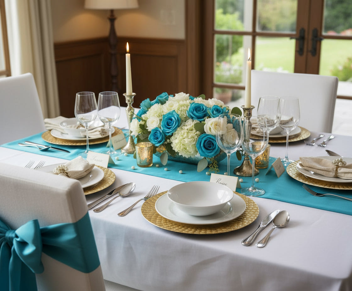 Charger Plates 13" Gold & White - 2,50$/assiette | Tayamek Anamera Rental