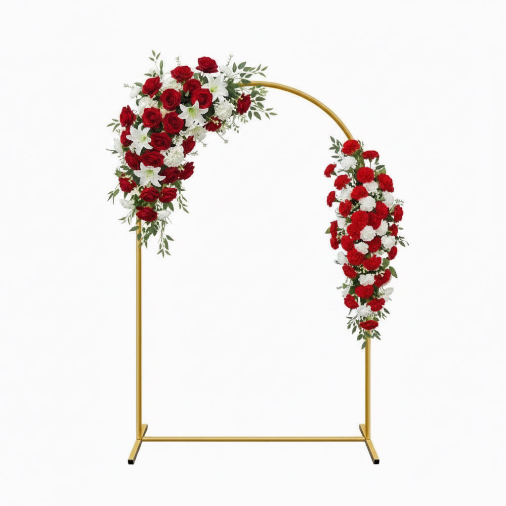 Arch Backdrop Stand Set 6/6.6/7.2 ft - Wedding Arched Frame with 12 Ground Nails - Rental