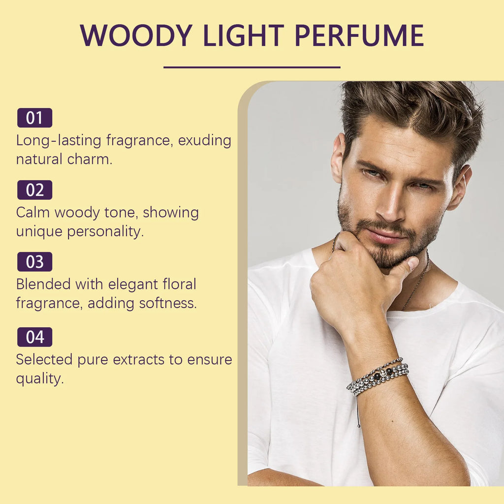 Woody Cologne, Long-lasting Fragrance, Elegant, Fresh and Natural Light Perfume, High-end Business Portable Cologne