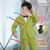 Wholesale Fashion Children's Clothing Green Suit Boys Formal Five-Piece Set Korean Style Performance Stage Outfit