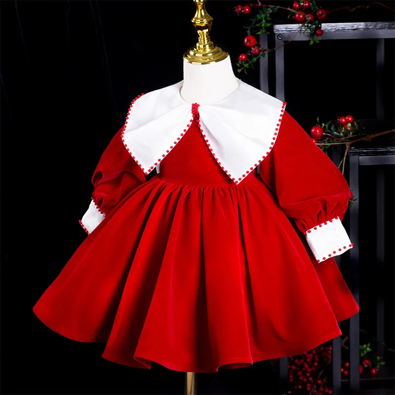 Baby First Birthday Dress Newborn Infant Girls Baptism Christmas Party Dresses Children Lolita Ball Gown Kids Boutique Clothing