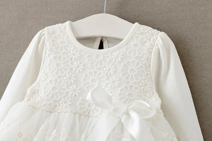 Newborn Baby Dress Girl Clothes Lace Long Sleeve Wedding Christening Gowns Dress for Infant New Year Girls Dresses