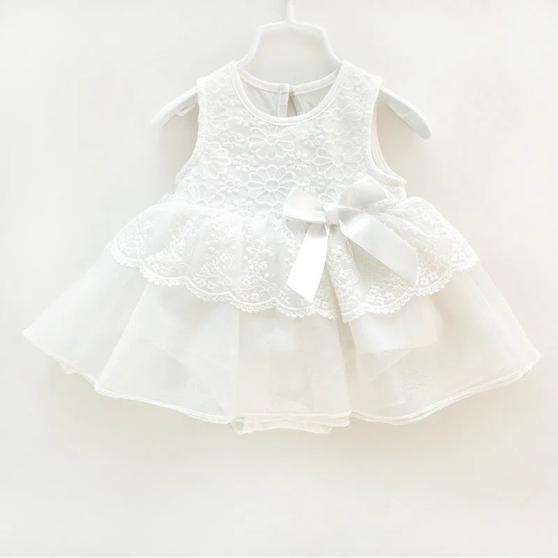Newborn Baby Dress Girl Clothes Lace Long Sleeve Wedding Christening Gowns Dress for Infant New Year Girls Dresses