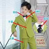 Wholesale Fashion Children's Clothing Green Suit Boys Formal Five-Piece Set Korean Style Performance Stage Outfit
