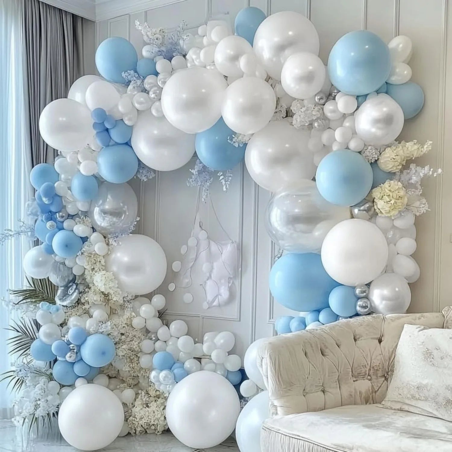 122pcs Pearl White Balloon Garland Arch Kit, Perfect for Weddings, Birthdays, Bridal Showers, Parties, Anniversaries, Interiors