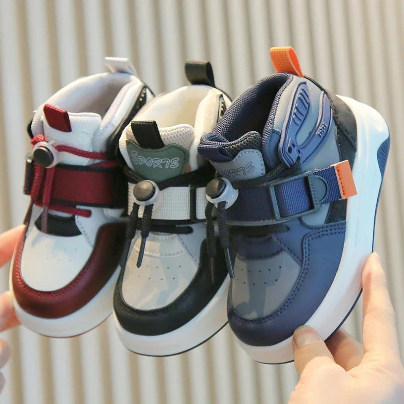 Children High-top Basketball Shoes Chunky Versatile Boys Girls Causal Tennis Shoes Unisex School Kids Non-slip Running Sneakers