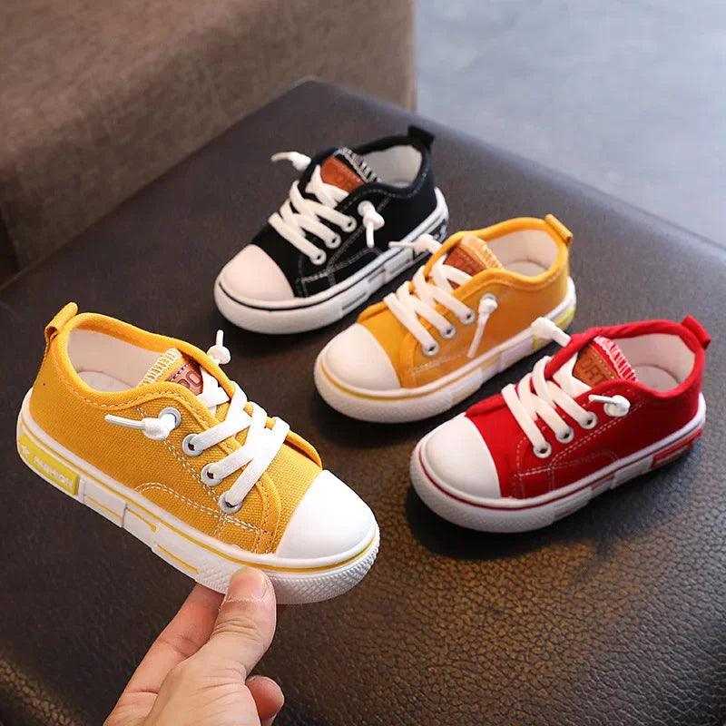 Children's Low-top Canva Shoes 2025 Spring New Style White Candy Color Men's Women's Children's Parent-child Board Shoes