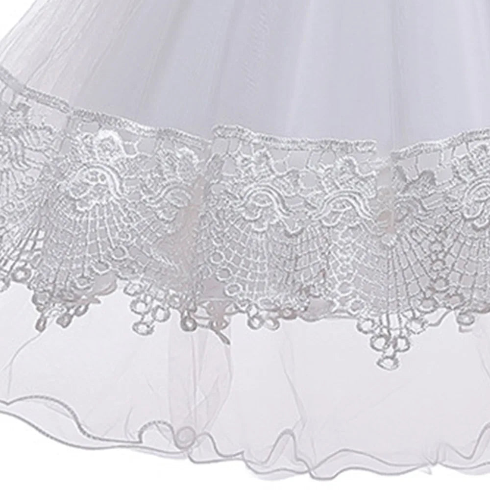 Baby Girls Baptism Dress 6 12 18 24 Months NewbornEmbroidery Princess Dress for 1st Birthday Party White Dres First Communion