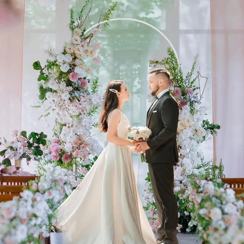 1PCS White Wedding Arch Stand, Balloon Holder, Size 6FT 6.6FT 7.2FT,Wedding Party background decoration props