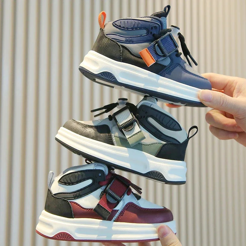 Children High-top Basketball Shoes Chunky Versatile Boys Girls Causal Tennis Shoes Unisex School Kids Non-slip Running Sneakers